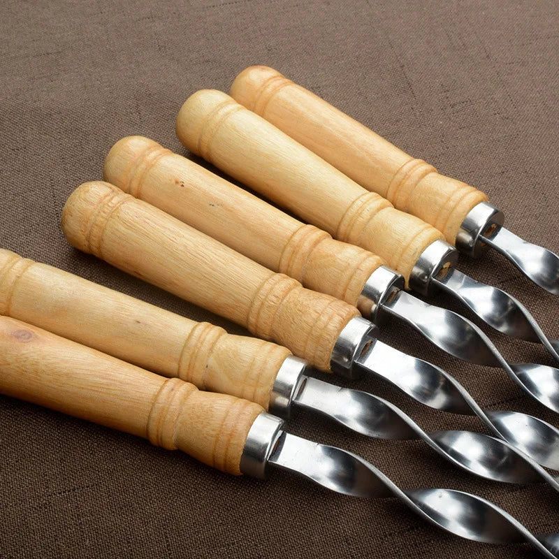 55cm large reusable stainless steel barbecue skewer