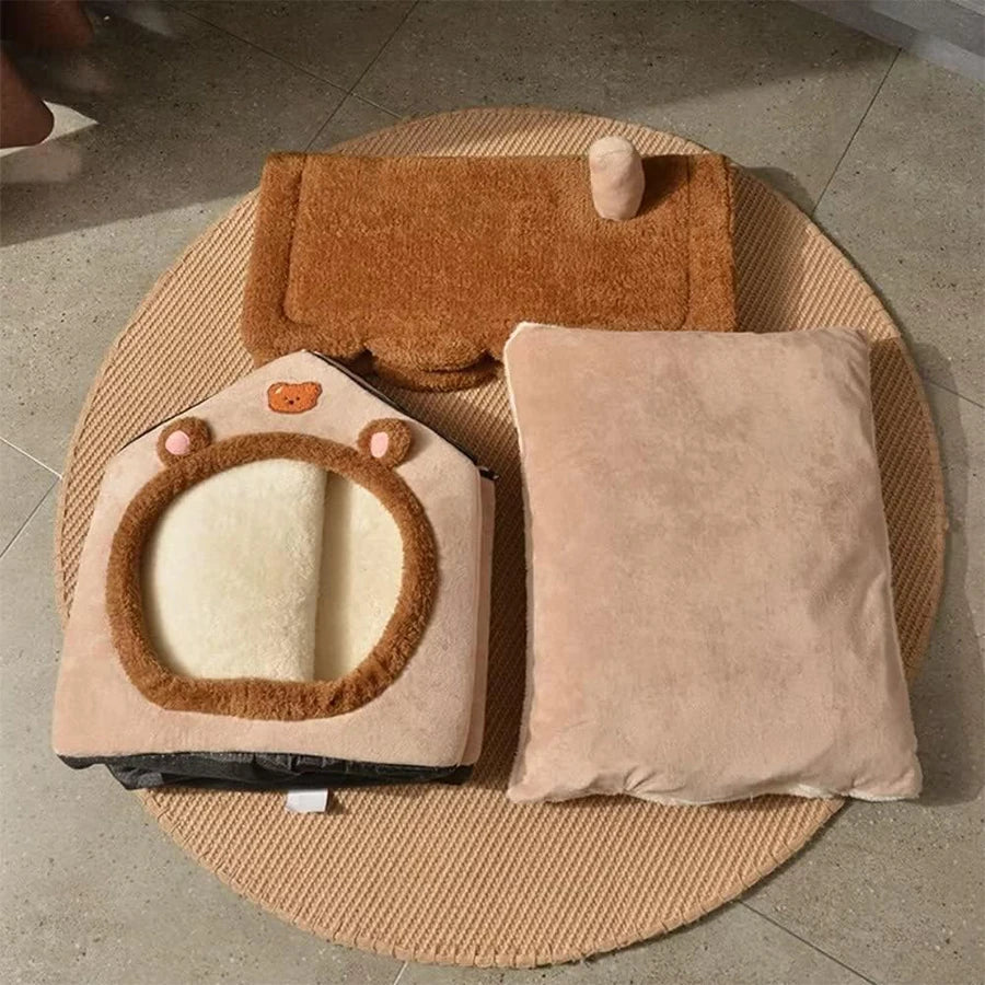 Foldable pet house, removable and washable