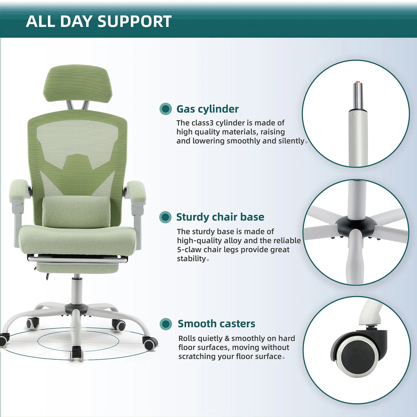Comfortable office chair, takes into account the comfort of the spine
