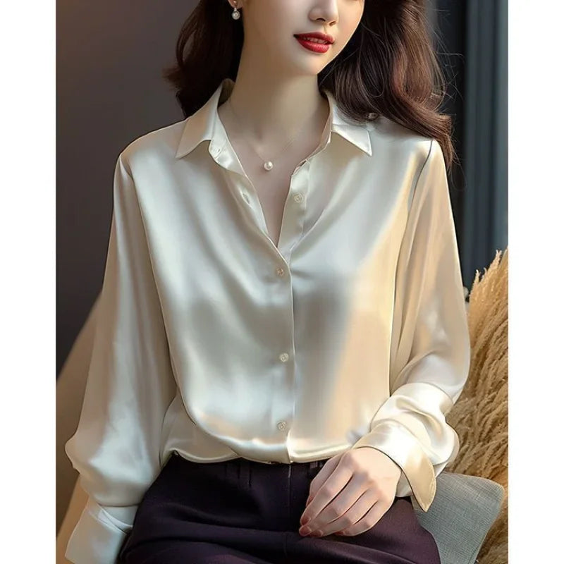Elegant Autumn Women's Blouse with Soft Texture