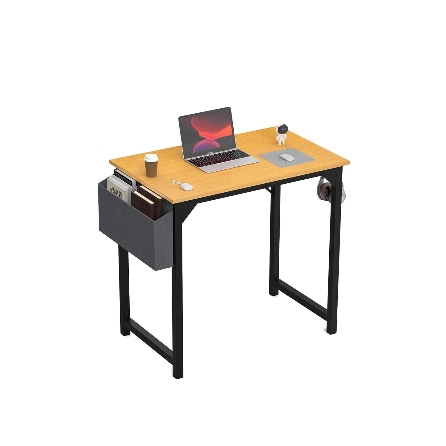 Simple computer desk and study desk, side bag available