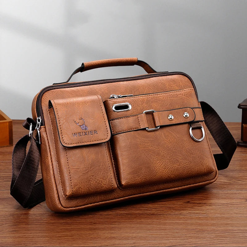 Men's leather handbag, business bag
