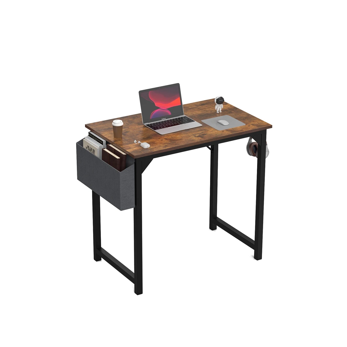 Simple computer desk and study desk, side bag available