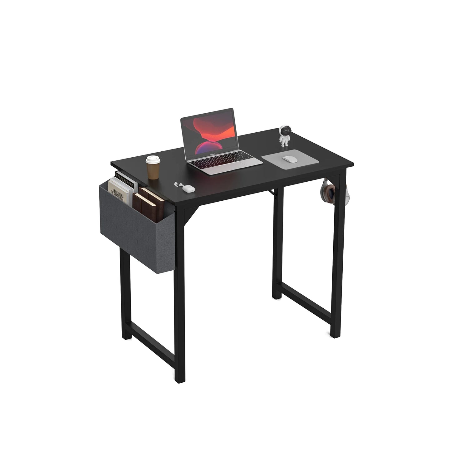 Simple computer desk and study desk, side bag available