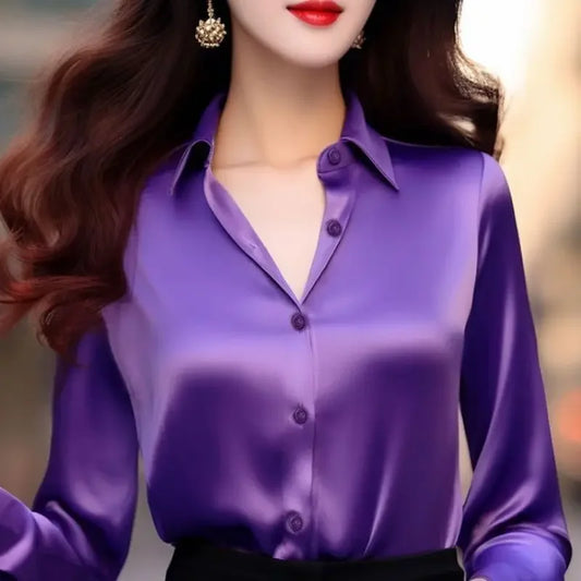 Elegant Autumn Women's Blouse with Soft Texture
