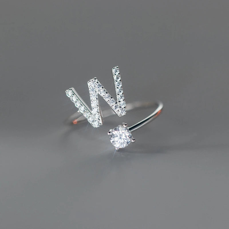 Soft ring for women, letter ring
