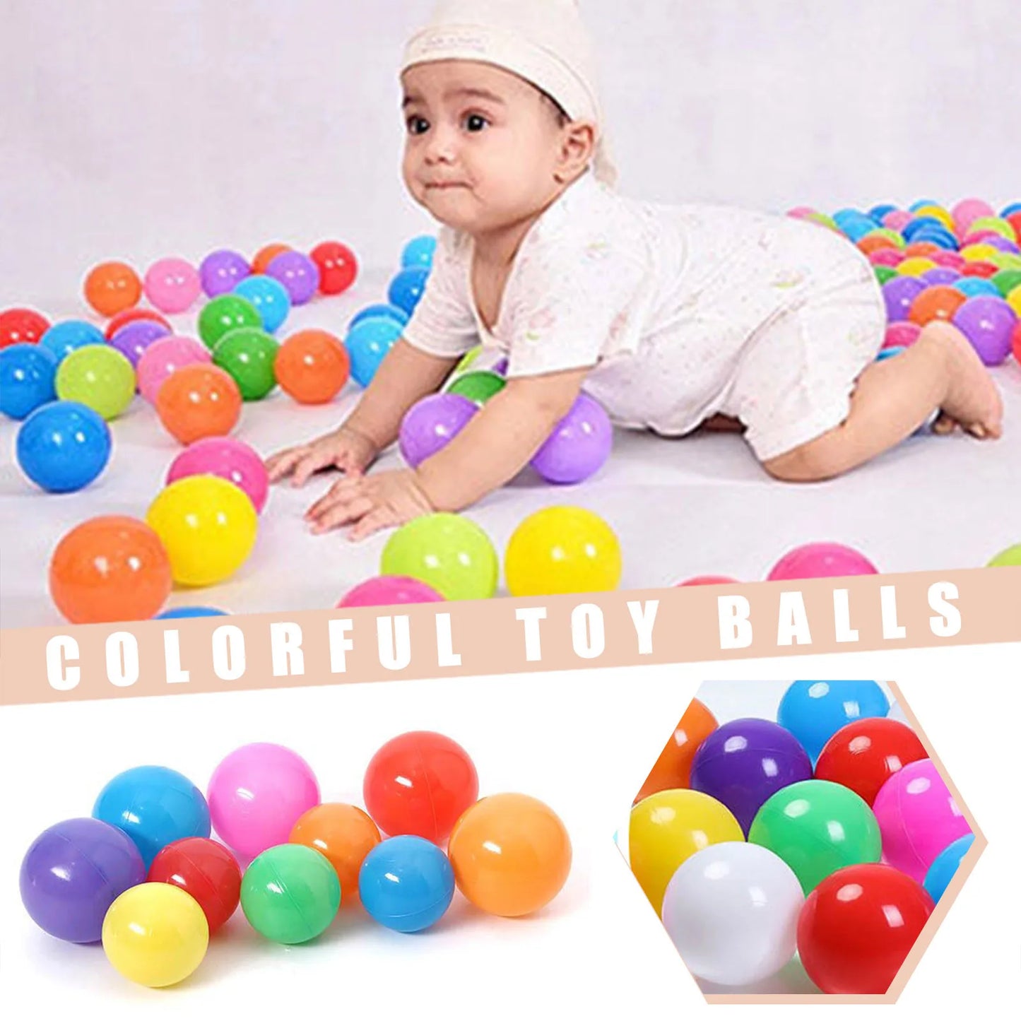 50/100PCS Outdoor Sport Ball Colorful Soft Water Pool Ocean Wave Ball Baby Children Funny Toys Eco-Friendly Stress Air Ball
