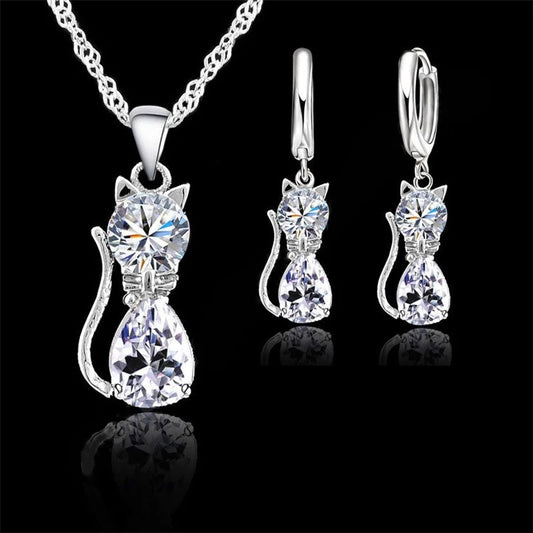 Real 925 Sterling Silver Jewelry Set for Women and Girls