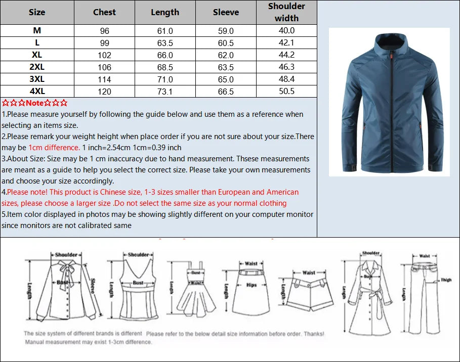 Men's Sun Protection Coats Waterproof Breathable Sports Jacket