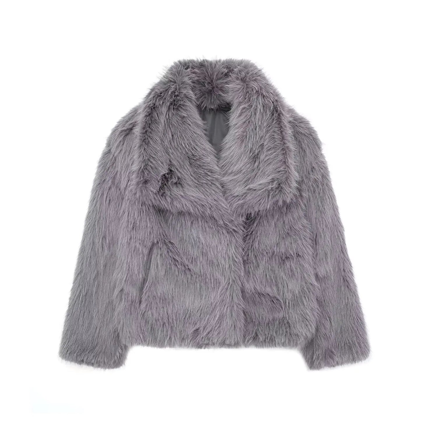 Women's Short Faux Fur Long Sleeve Coat