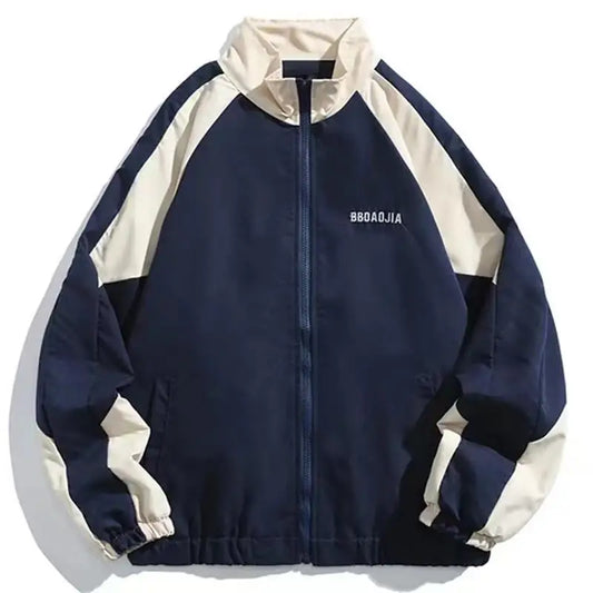 Men's Reflective Striped Jacket Hip Hop Streetwear Zipper Coat Windbreaker Jacket
