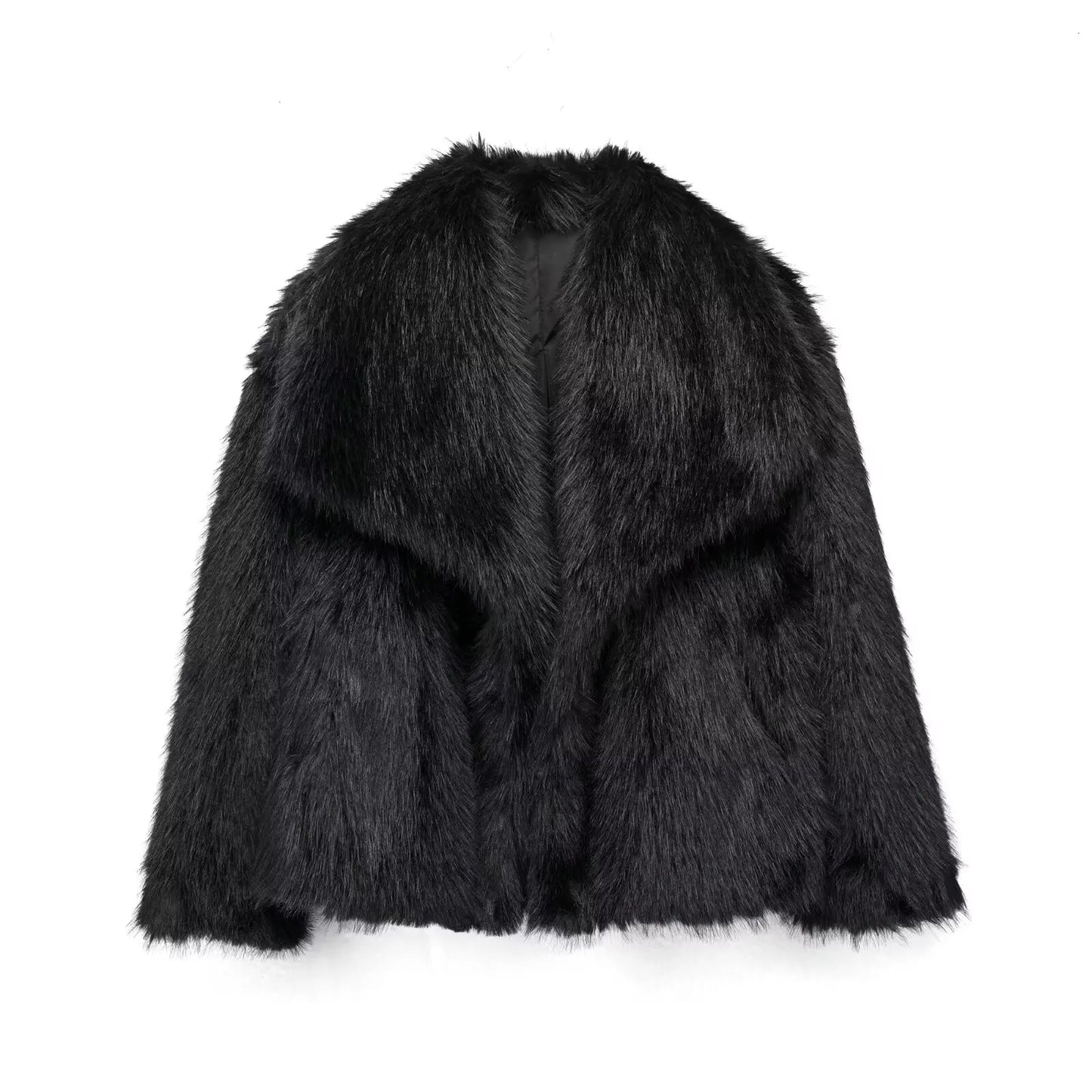 Women's Short Faux Fur Long Sleeve Coat