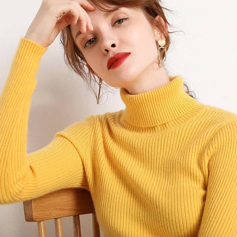 Autumn Women's Turtleneck Cashmere Sweater