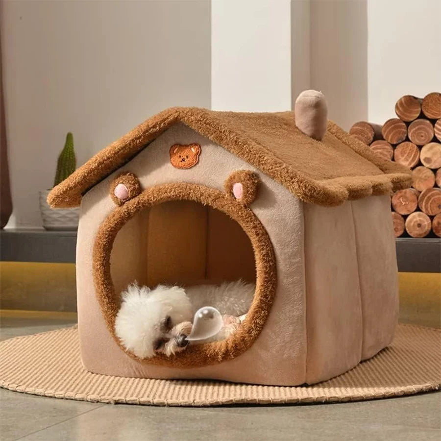 Foldable pet house, removable and washable