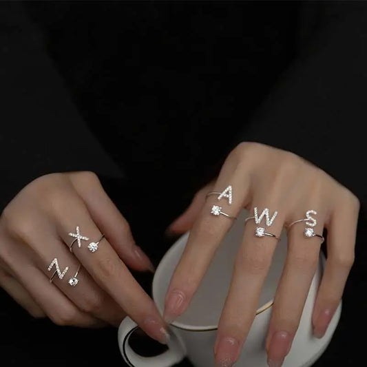 Soft ring for women, letter ring